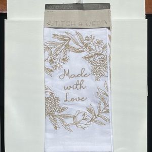 🔥5/$25🔥Stitch & Weft Embroidered Kitchen Towels - “Made with Love”